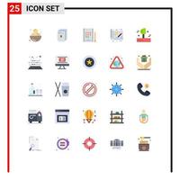 Universal Icon Symbols Group of 25 Modern Flat Colors of weather idea book drawing business Editable Vector Design Elements