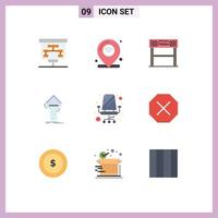9 Universal Flat Color Signs Symbols of test lab wifi chemistry race Editable Vector Design Elements