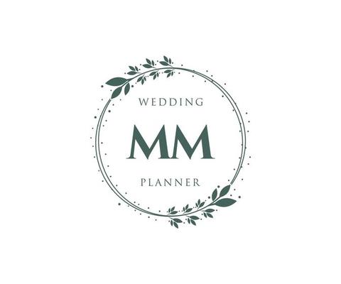 MM Initials letter Wedding monogram logos collection, hand drawn modern  minimalistic and floral templates for Invitation cards, Save the Date,  elegant identity for restaurant, boutique, cafe in vector 14200592 Vector  Art at