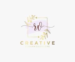 Initial RV feminine logo. Usable for Nature, Salon, Spa, Cosmetic and Beauty Logos. Flat Vector Logo Design Template Element.