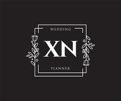 logotipo femenino xn inicial. utilizable para logotipos de naturaleza, salón, spa, cosmética y belleza. elemento de plantilla de diseño de logotipo de vector plano.