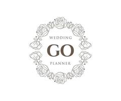 ir a la colección de logotipos de monograma de boda con letras iniciales, plantillas florales y minimalistas modernas dibujadas a mano para tarjetas de invitación, guardar la fecha, identidad elegante para restaurante, boutique, café en vector