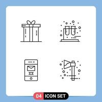 4 Creative Icons Modern Signs and Symbols of dinner junk present test recycle Editable Vector Design Elements