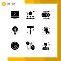 9 Creative Icons Modern Signs and Symbols of razor beauty management back to school idea Editable Vector Design Elements