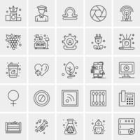 25 iconos de negocios universales vector ilustración de icono creativo para usar en proyectos relacionados con la web y dispositivos móviles