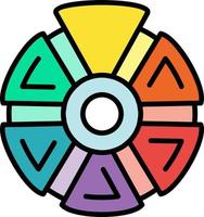 diseño de icono creativo de rueda de color vector