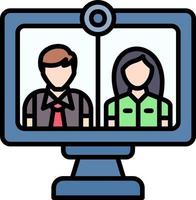 Online Interview Creative Icon Design vector