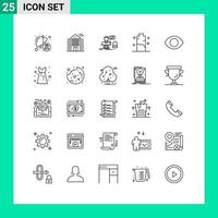 Set of 25 Modern UI Icons Symbols Signs for power charging consultation charge support Editable Vector Design Elements