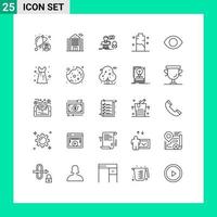 Set of 25 Modern UI Icons Symbols Signs for power charging consultation charge support Editable Vector Design Elements