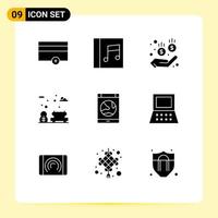 User Interface Pack of 9 Basic Solid Glyphs of smartphone internet safe connection garden Editable Vector Design Elements