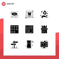 Modern Set of 9 Solid Glyphs and symbols such as star office shirt business science Editable Vector Design Elements