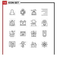 16 Thematic Vector Outlines and Editable Symbols of christmas text mosque right pray Editable Vector Design Elements