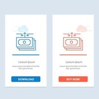 Dollar Flow Money Cash Report  Blue and Red Download and Buy Now web Widget Card Template vector