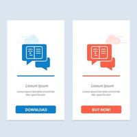 Chat Messages Popup Sms  Blue and Red Download and Buy Now web Widget Card Template vector