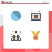 Pack of 4 Modern Flat Icons Signs and Symbols for Web Print Media such as cancel salt prohibited laptop winner Editable Vector Design Elements