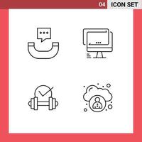 4 Creative Icons Modern Signs and Symbols of message healthcare computer imac sport Editable Vector Design Elements