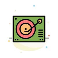 Deck Device Phonograph Player Record Abstract Flat Color Icon Template vector