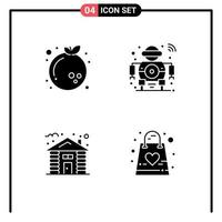 Solid Glyph Pack of Universal Symbols of chinese forest year scanning hut Editable Vector Design Elements