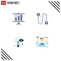 4 Universal Flat Icons Set for Web and Mobile Applications business eye construction pipe business Editable Vector Design Elements