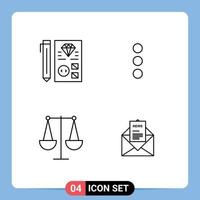 4 iconos creativos signos y símbolos modernos de codificación planificación empresarial teléfono libra elementos de diseño vectorial editables vector