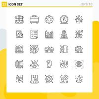 25 Creative Icons Modern Signs and Symbols of internet network setting connection bluetooth Editable Vector Design Elements