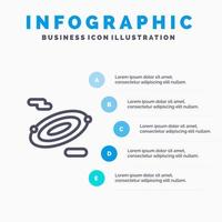 Rotation Science Space Line icon with 5 steps presentation infographics Background vector