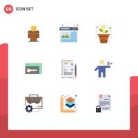 9 iconos creativos signos y símbolos modernos de elementos de diseño vectorial editables de seguridad de sala de financiación de componentes de diseño vector