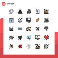 conjunto de 25 iconos modernos de ui símbolos signos para palos instrumento finanzas música de tambor elementos de diseño vectorial editables vector