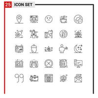 paquete de iconos vectoriales de stock de 25 signos y símbolos de línea para dispositivos resto emoción spa mortero elementos de diseño vectorial editables vector