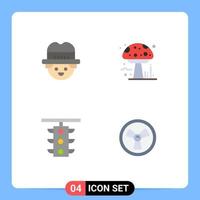 Pack of 4 Modern Flat Icons Signs and Symbols for Web Print Media such as farmer station amanita poison train Editable Vector Design Elements