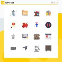 Pictogram Set of 16 Simple Flat Colors of faq identity building user man Editable Pack of Creative Vector Design Elements