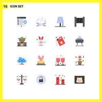 16 Thematic Vector Flat Colors and Editable Symbols of insurance tools waste blocker light Editable Pack of Creative Vector Design Elements