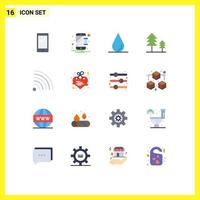 16 Universal Flat Color Signs Symbols of hanging news notification feed holiday Editable Pack of Creative Vector Design Elements