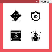 Pack of creative Solid Glyphs of iot center of sheriff contact Editable Vector Design Elements