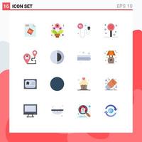 Universal Icon Symbols Group of 16 Modern Flat Colors of map destination recharge delivery lollipop Editable Pack of Creative Vector Design Elements