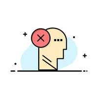 Brain Failure Head Human Mark Mind Thinking Business Logo Template Flat Color vector
