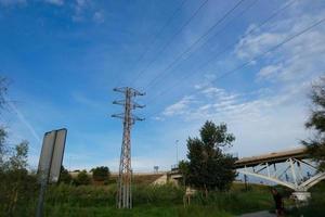 Electrical towers transporting electrical energy photo