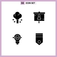 4 Creative Icons Modern Signs and Symbols of environment seo summer finance pen Editable Vector Design Elements