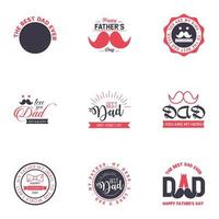 Happy fathers day 9 Black and Pink Typography Fathers day background design Fathers day greeting card Editable Vector Design Elements