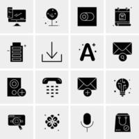 16 iconos de negocios universales vector ilustración de icono creativo para usar en proyectos relacionados con la web y dispositivos móviles