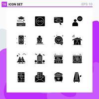 16 Creative Icons Modern Signs and Symbols of user male research web information Editable Vector Design Elements