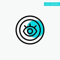 Eye Service Support Technical turquoise highlight circle point Vector icon