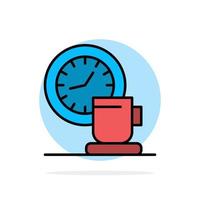 Coffee Break Cup Time Event Abstract Circle Background Flat color Icon vector