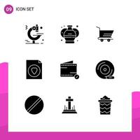 Set of 9 Modern UI Icons Symbols Signs for cd e order commerce file Editable Vector Design Elements