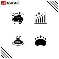 User Interface Solid Glyph Pack of modern Signs and Symbols of cloud hotel business statistic bear Editable Vector Design Elements