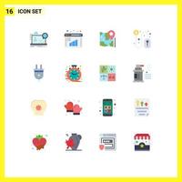 16 Universal Flat Colors Set for Web and Mobile Applications mouse dollar data evaluation click google Editable Pack of Creative Vector Design Elements