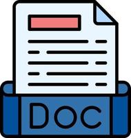 diseño de icono creativo de formato de archivo doc vector