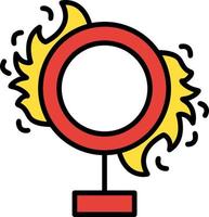 diseño de icono creativo de anillo de fuego vector