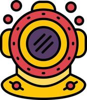 Diving Helmet Creative Icon Design vector