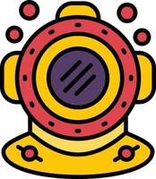 Diving Helmet Creative Icon Design vector